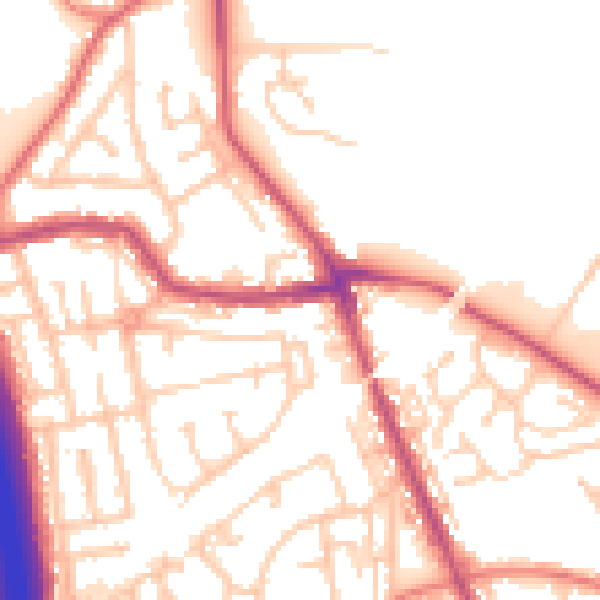Daytime road noise heatmap for WN4 0DH