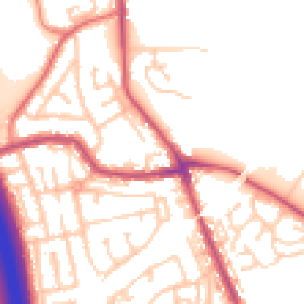 Daytime road noise heatmap for WN4 0DJ