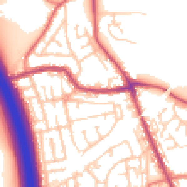 Daytime road noise heatmap for WN4 0DL
