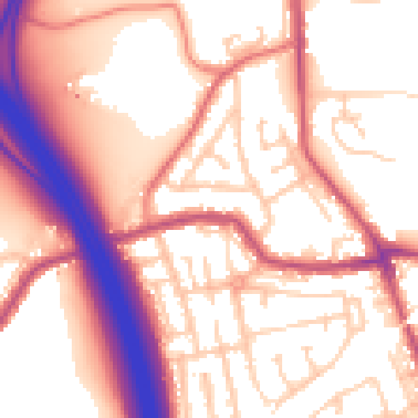 Daytime road noise heatmap for WN4 0DN