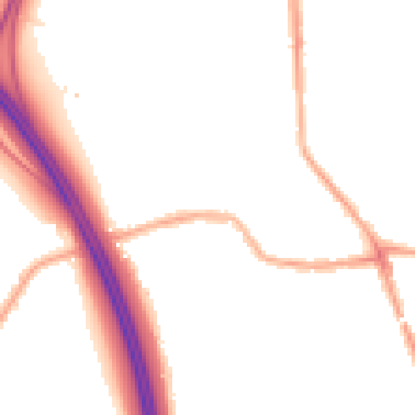 Night-time road noise heatmap for WN4 0DN