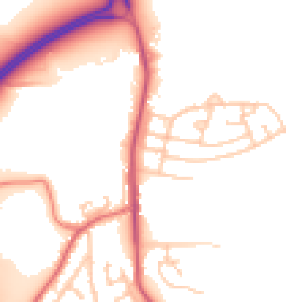 Daytime road noise heatmap for WN4 0DP