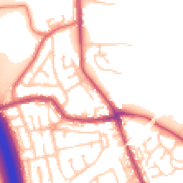 Daytime road noise heatmap for WN4 0DQ