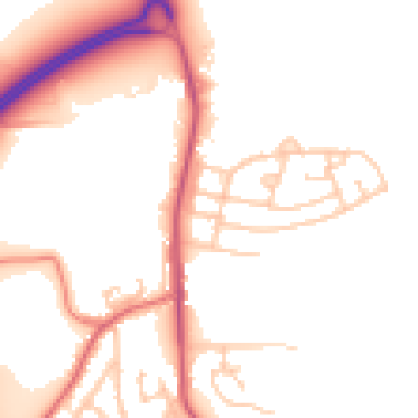 Daytime road noise heatmap for WN4 0DR