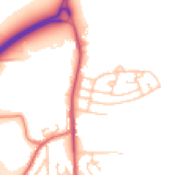 Daytime road noise heatmap for WN4 0DS