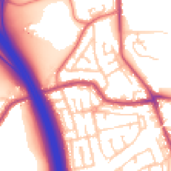 Daytime road noise heatmap for WN4 0DW