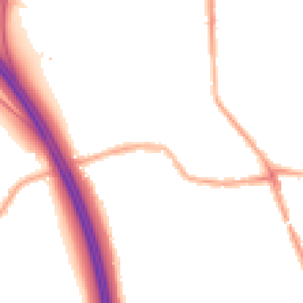 Night-time road noise heatmap for WN4 0DW