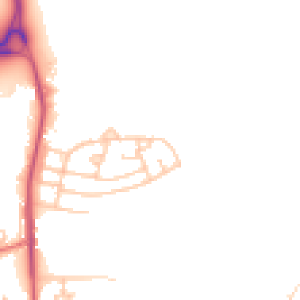 Daytime road noise heatmap for WN4 0DX