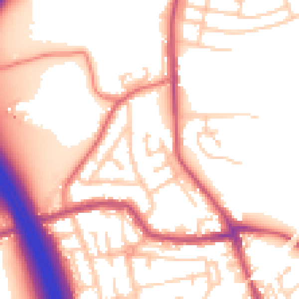 Daytime road noise heatmap for WN4 0ET