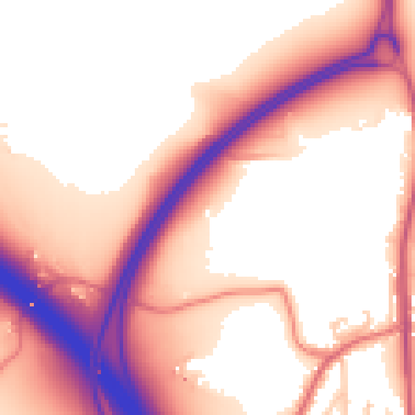 Daytime road noise heatmap for WN4 0JA