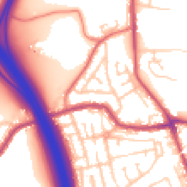 Daytime road noise heatmap for WN4 0LA