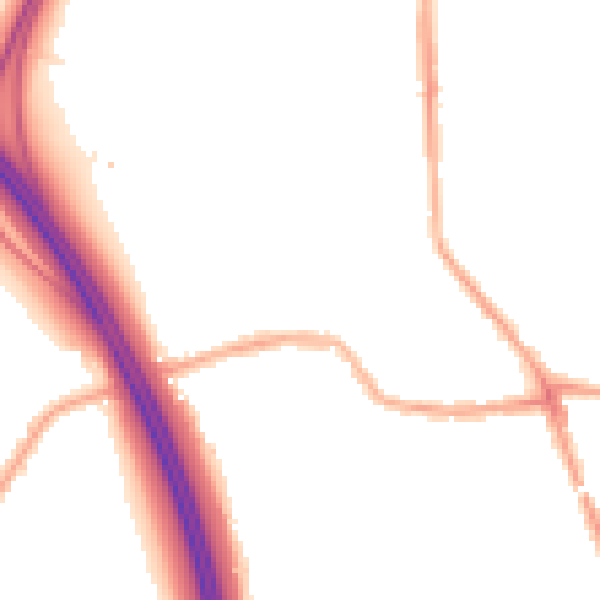 Night-time road noise heatmap for WN4 0LA