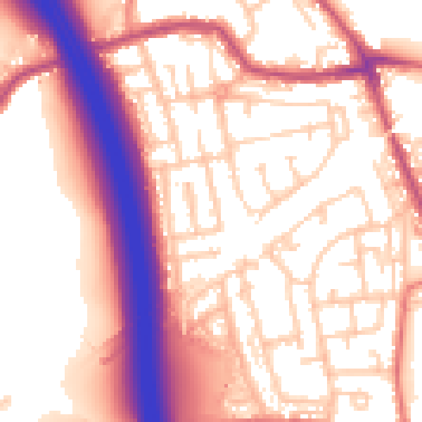 Daytime road noise heatmap for WN4 0LS