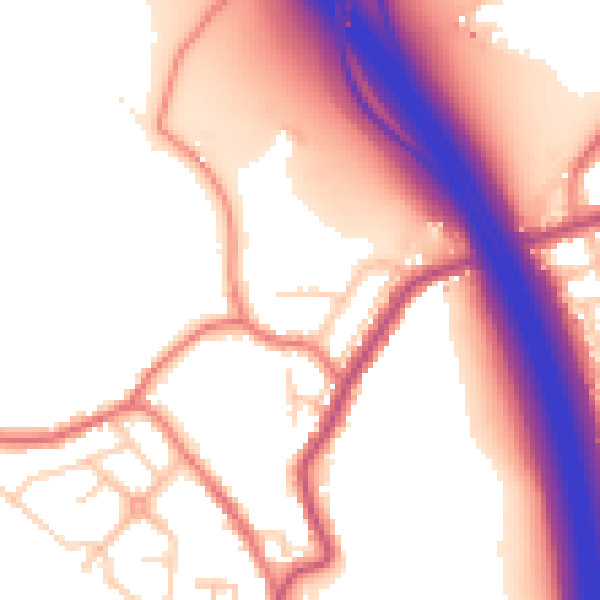 Daytime road noise heatmap for WN4 0NH