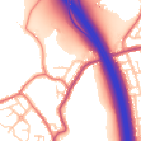 Daytime road noise heatmap for WN4 0NJ
