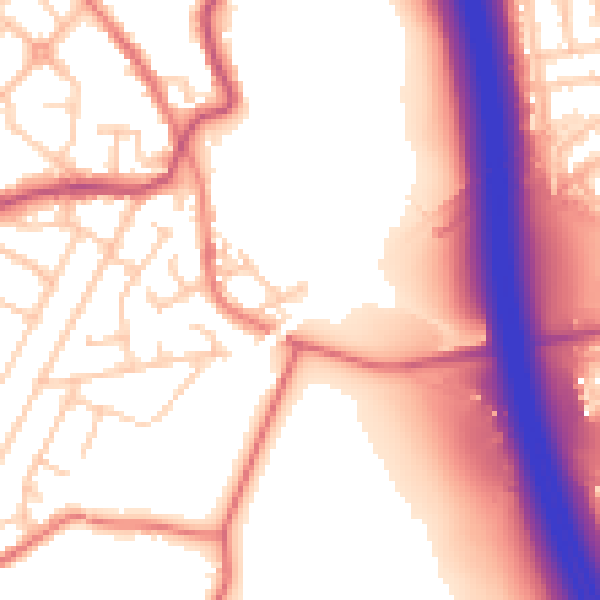 Daytime road noise heatmap for WN4 0PZ