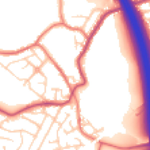 Daytime road noise heatmap for WN4 0QG