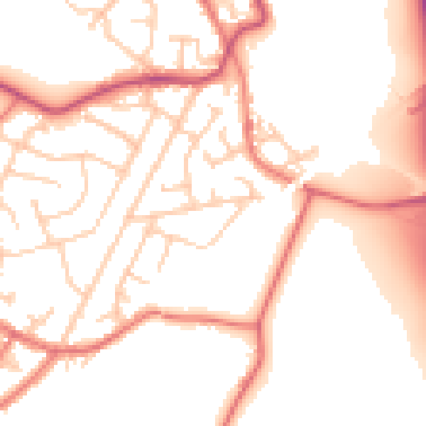 Daytime road noise heatmap for WN4 0RN