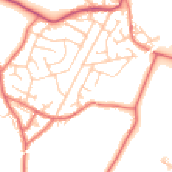Daytime road noise heatmap for WN4 0RW