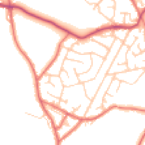 Daytime road noise heatmap for WN4 0ST