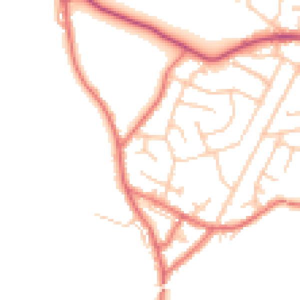 Daytime road noise heatmap for WN4 0UA