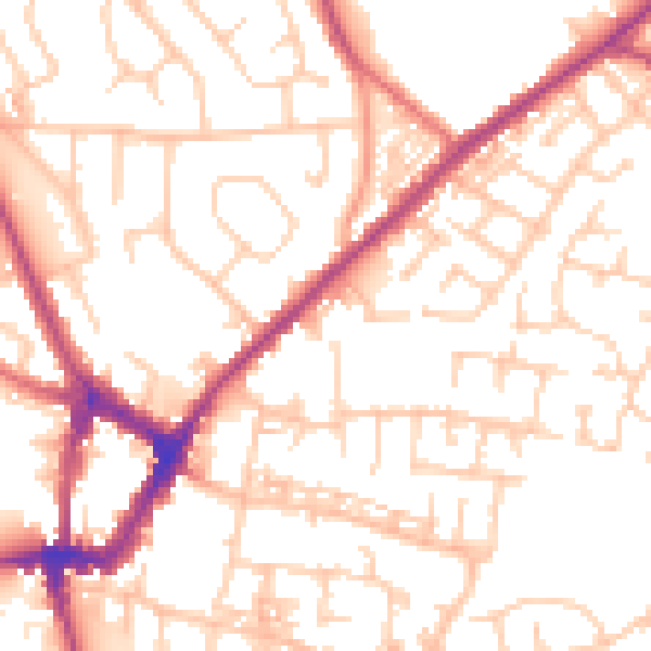 Daytime road noise heatmap for WN4 8PG