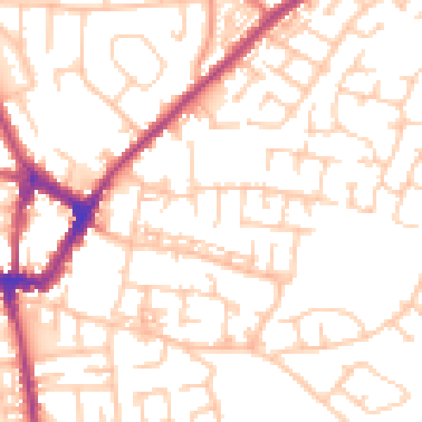 Daytime road noise heatmap for WN4 8PJ