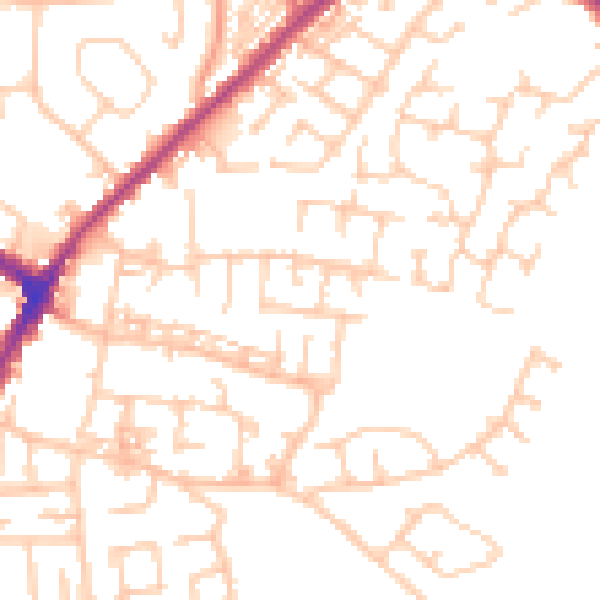 Daytime road noise heatmap for WN4 8PL