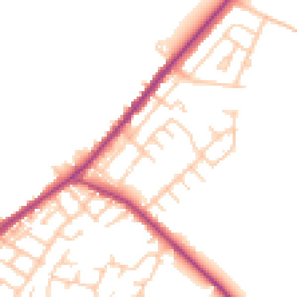 Daytime road noise heatmap for WN4 8SX