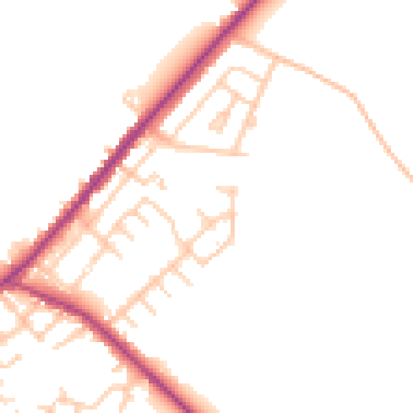 Daytime road noise heatmap for WN4 8XG