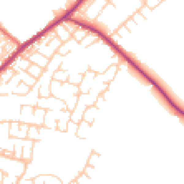 Daytime road noise heatmap for WN4 8XY
