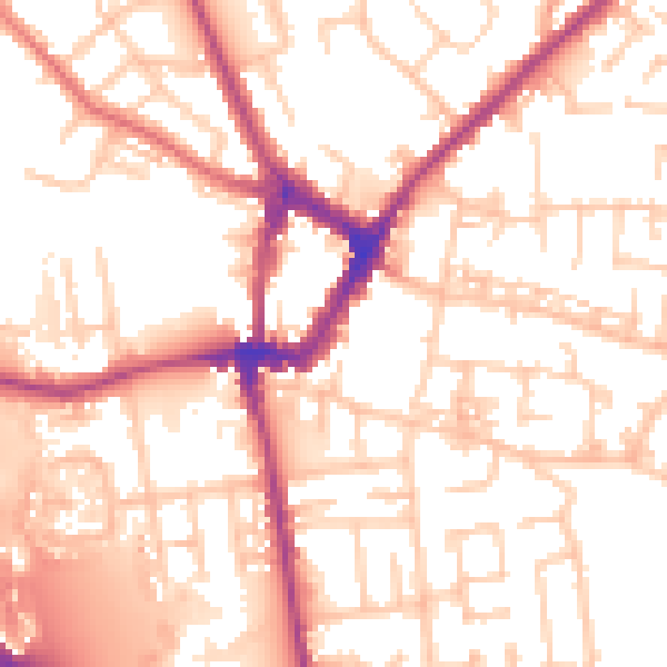 Daytime road noise heatmap for WN4 9AG