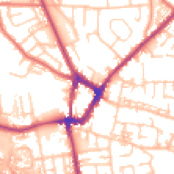 Daytime road noise heatmap for WN4 9AR