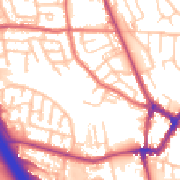 Daytime road noise heatmap for WN4 9BE