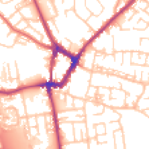Daytime road noise heatmap for WN4 9BL