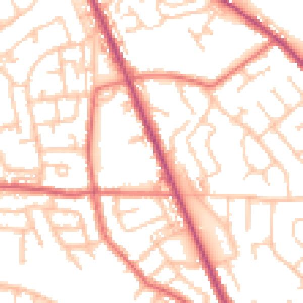 Daytime road noise heatmap for WN4 9BT