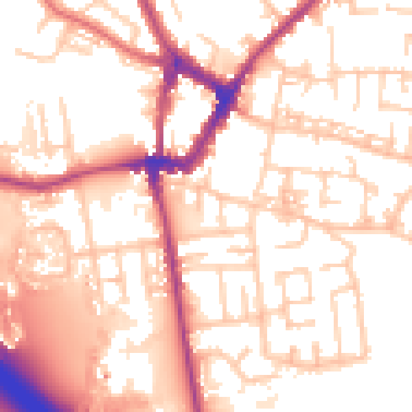 Daytime road noise heatmap for WN4 9EA