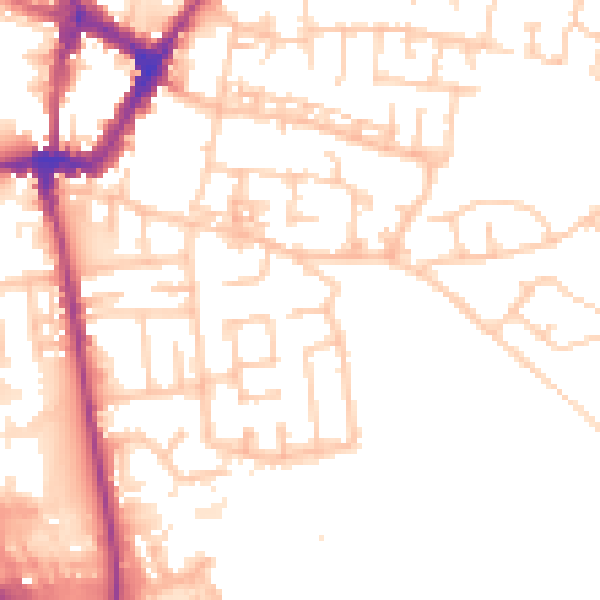 Daytime road noise heatmap for WN4 9EY