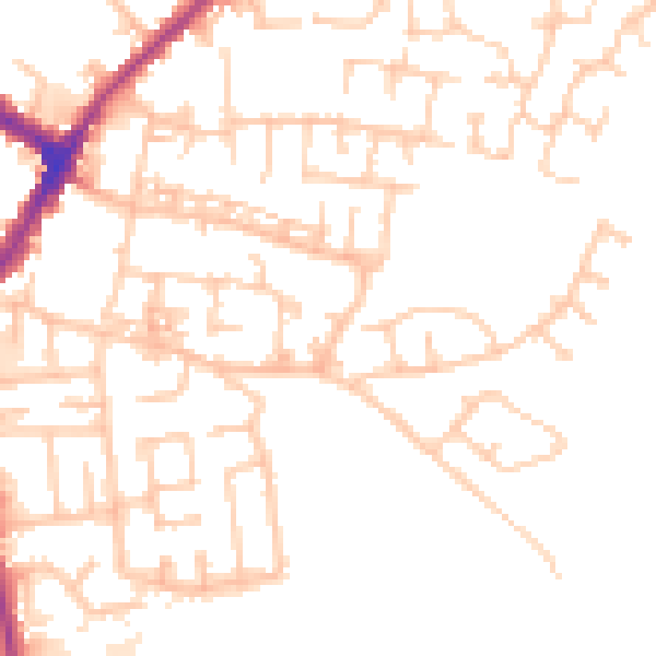 Daytime road noise heatmap for WN4 9HP