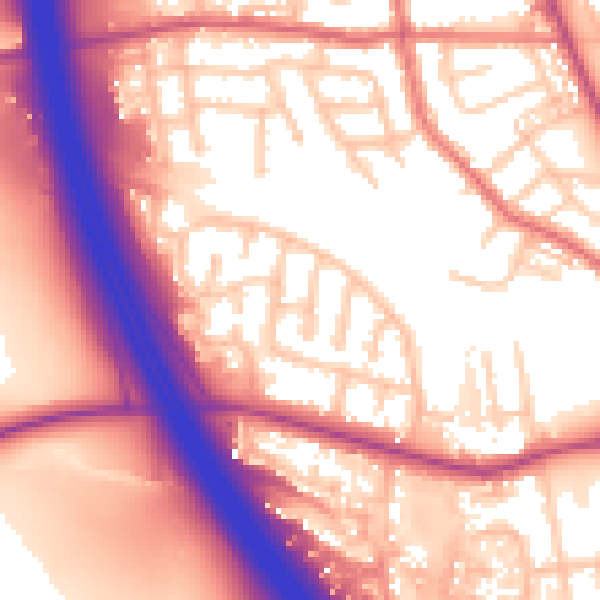Daytime road noise heatmap for WN4 9LD