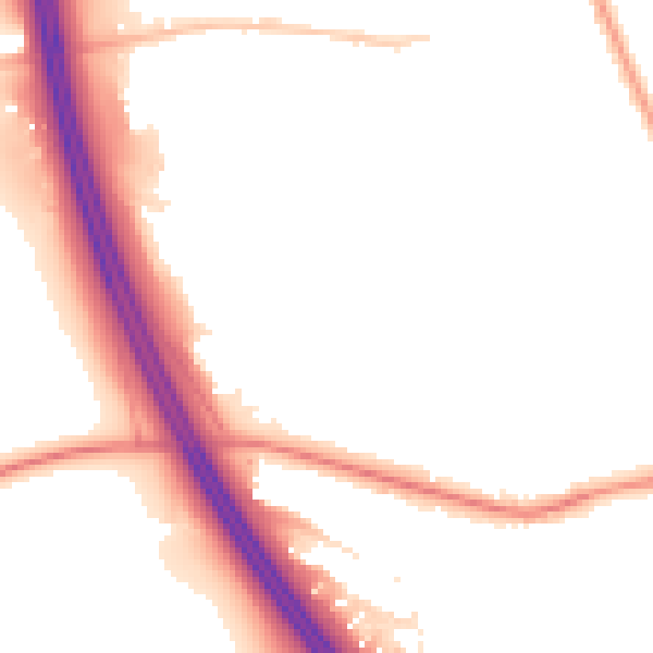 Night-time road noise heatmap for WN4 9LD