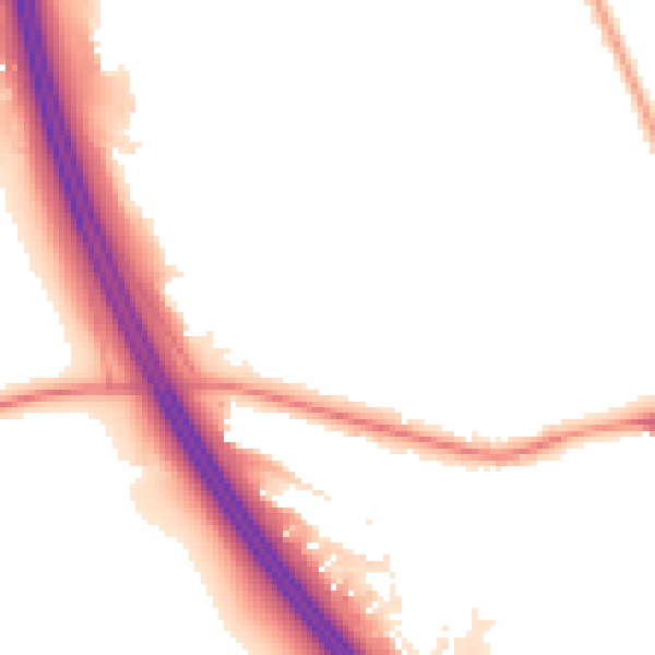 Night-time road noise heatmap for WN4 9LG