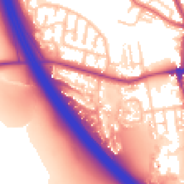 Daytime road noise heatmap for WN4 9LZ