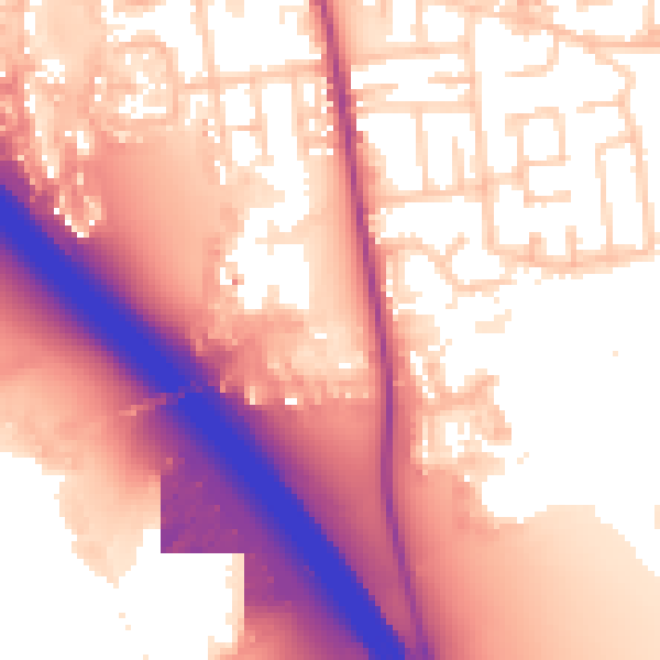 Daytime road noise heatmap for WN4 9PH