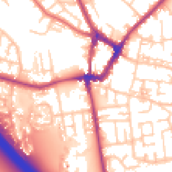 Daytime road noise heatmap for WN4 9PL