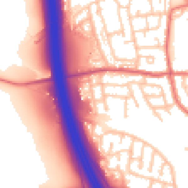Daytime road noise heatmap for WN4 9RD