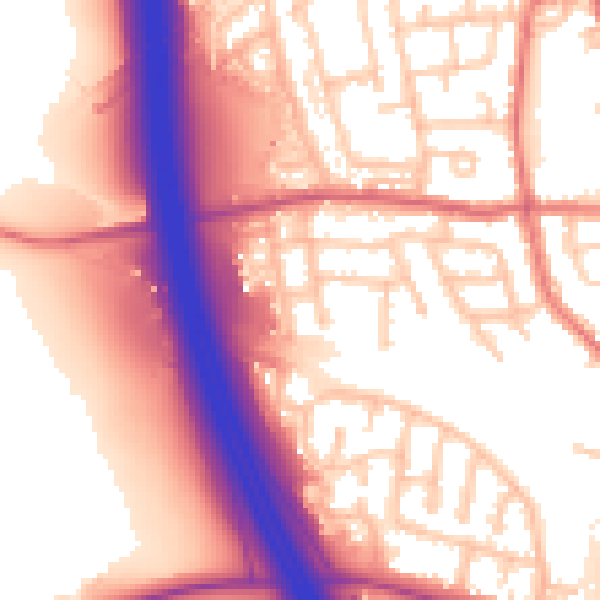 Daytime road noise heatmap for WN4 9RE