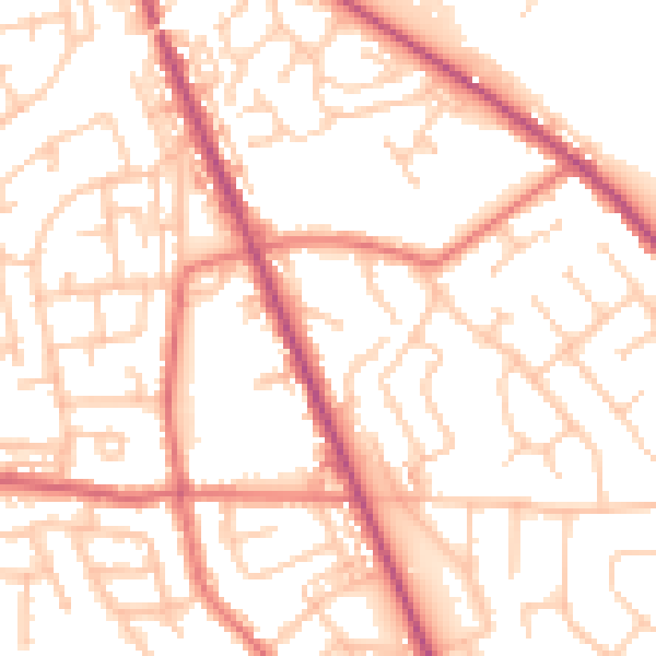 Daytime road noise heatmap for WN4 9SH