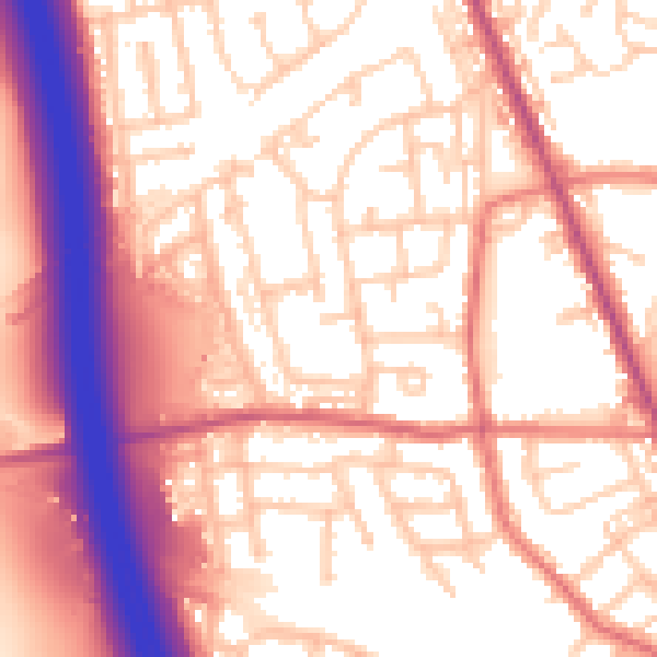 Daytime road noise heatmap for WN4 9UT