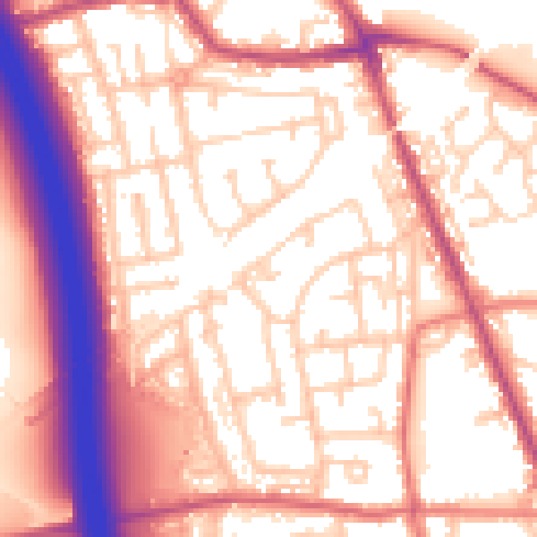 Daytime road noise heatmap for WN4 9UW